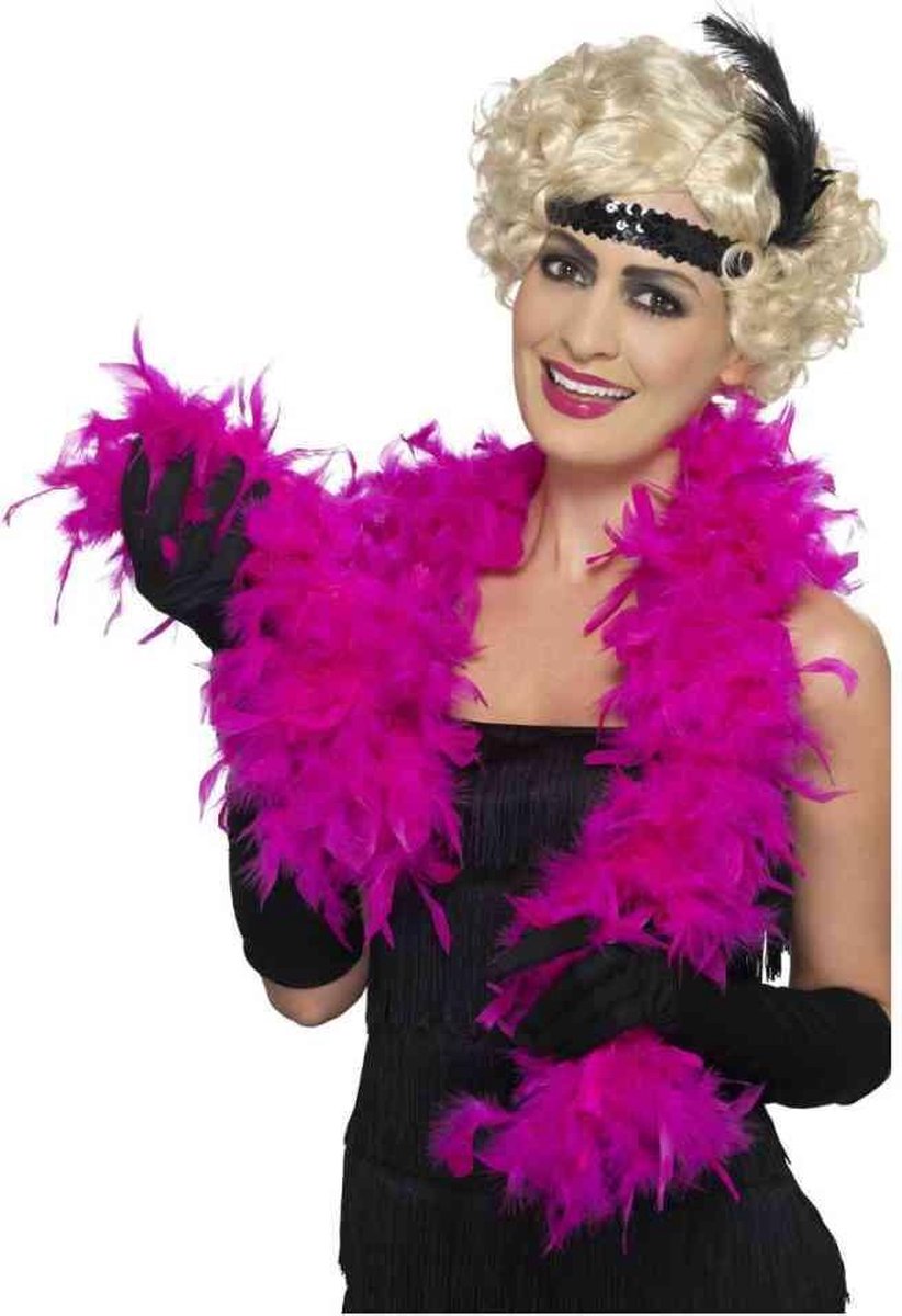 Roze verkleed veren boa 150 cm - carnaval accessoires - Feestartikelen