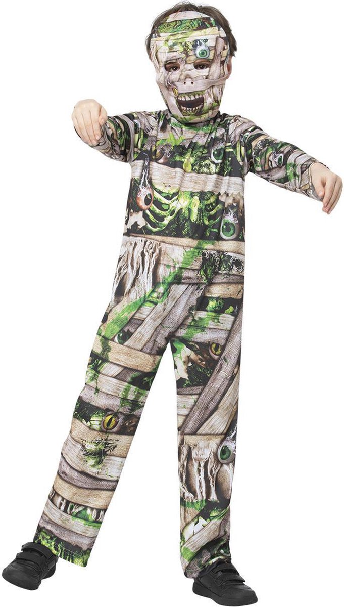 SMIFFYS - Groene zombie-mummie vermomming voor kinderen - 128/140 (7-9 jaar)