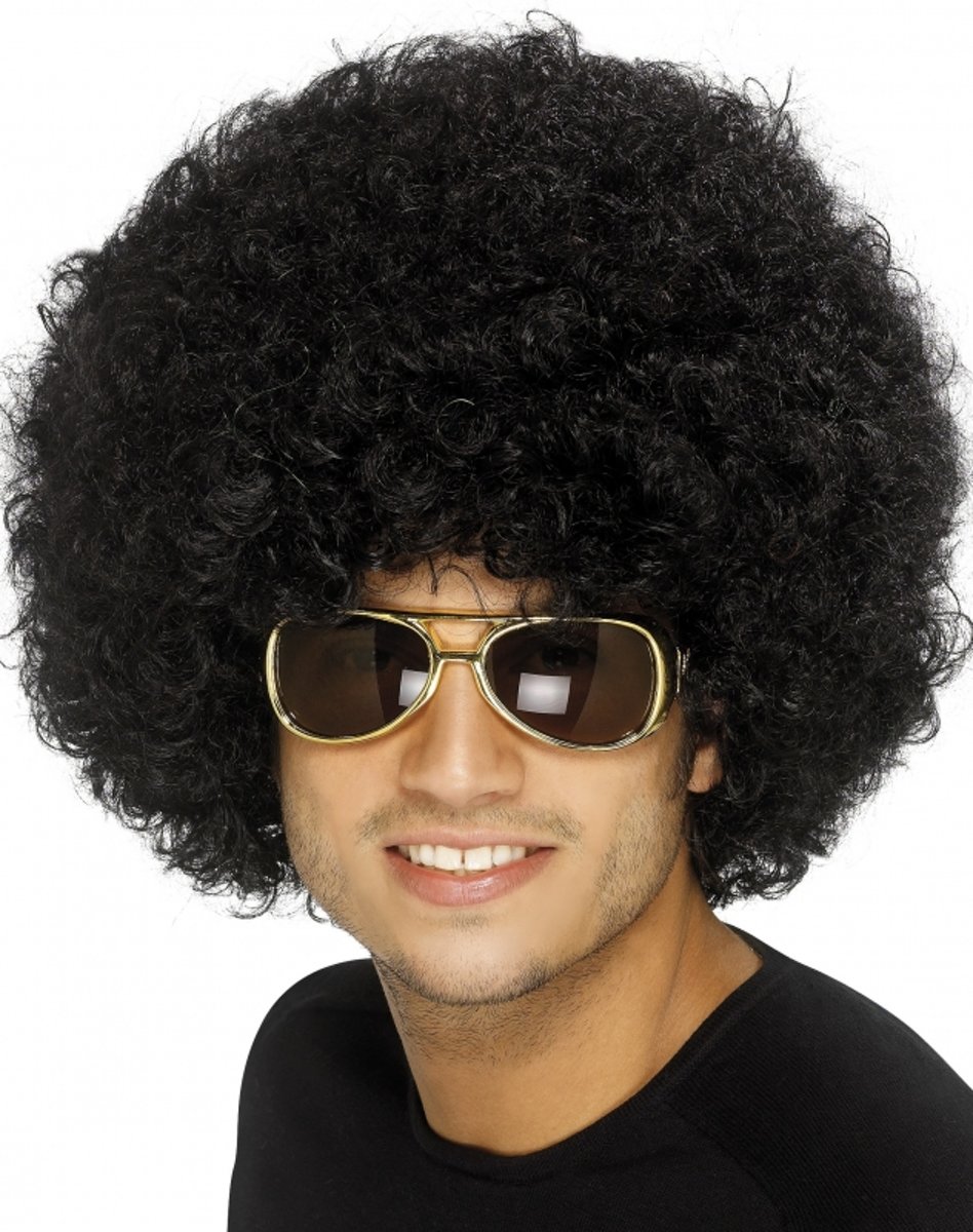 Set van 2 disco seventies thema feestpruiken - verkleedartikelen/jaren 70 thema verkleed accessoire