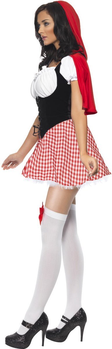 Sexy Roodkapje jurkje met rode cape - Sprookjesverkleedkleding dames maat 36-38 (S)