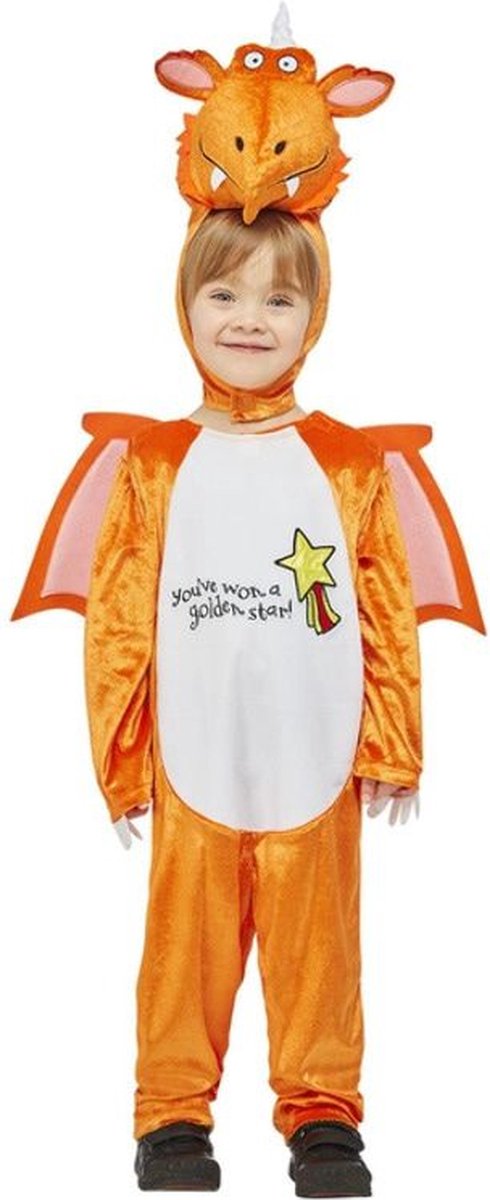 Smiffys - Draak Kostuum - Draak Dries De Prinsessenvanger Kind Kostuum - bruin - Maat 116 - Halloween - Verkleedkleding