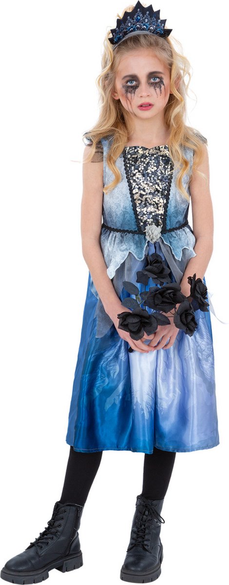   - Geest Bruid Kostuum Meisje - Blauw - Medium - Carnavalskleding - Verkleedkleding