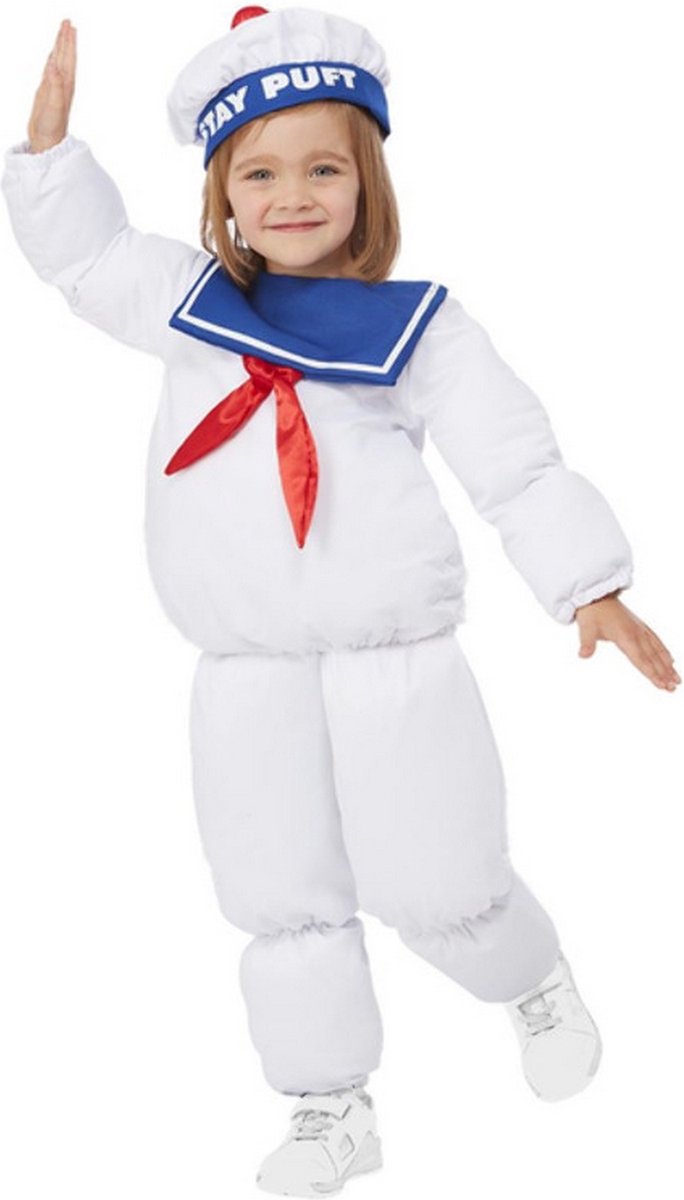   - Ghostbusters Kostuum - Ghostbusters Stay Puft Marshmellow Man Kind Kostuum - wit / beige - Maat 90 - Carnavalskleding - Verkleedkleding
