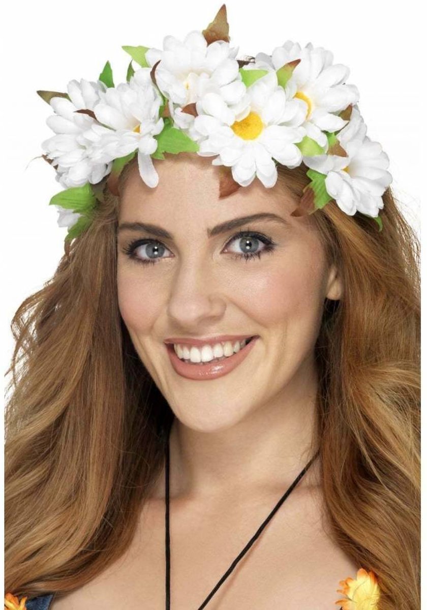   - Haarband - Bloemen - Wit