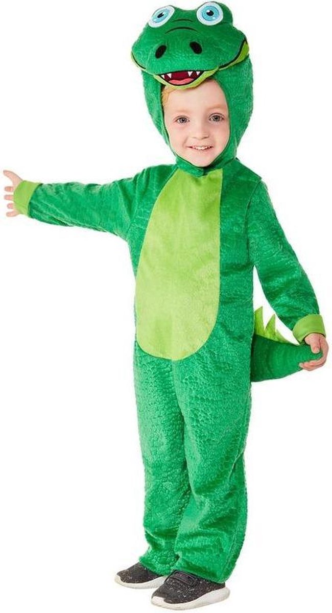 Smiffys - Krokodil Kostuum - Krokie De Goedaardige Krokodil Kind Kostuum - groen - Maat 90 - Carnavalskleding - Verkleedkleding
