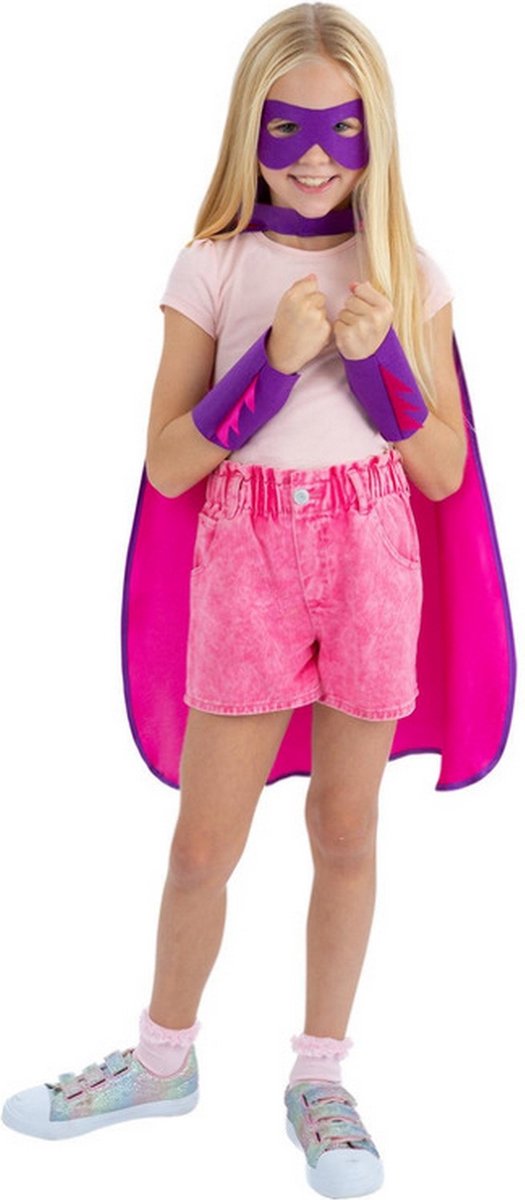   - Super Hero Kit Cape Kids - Roze
