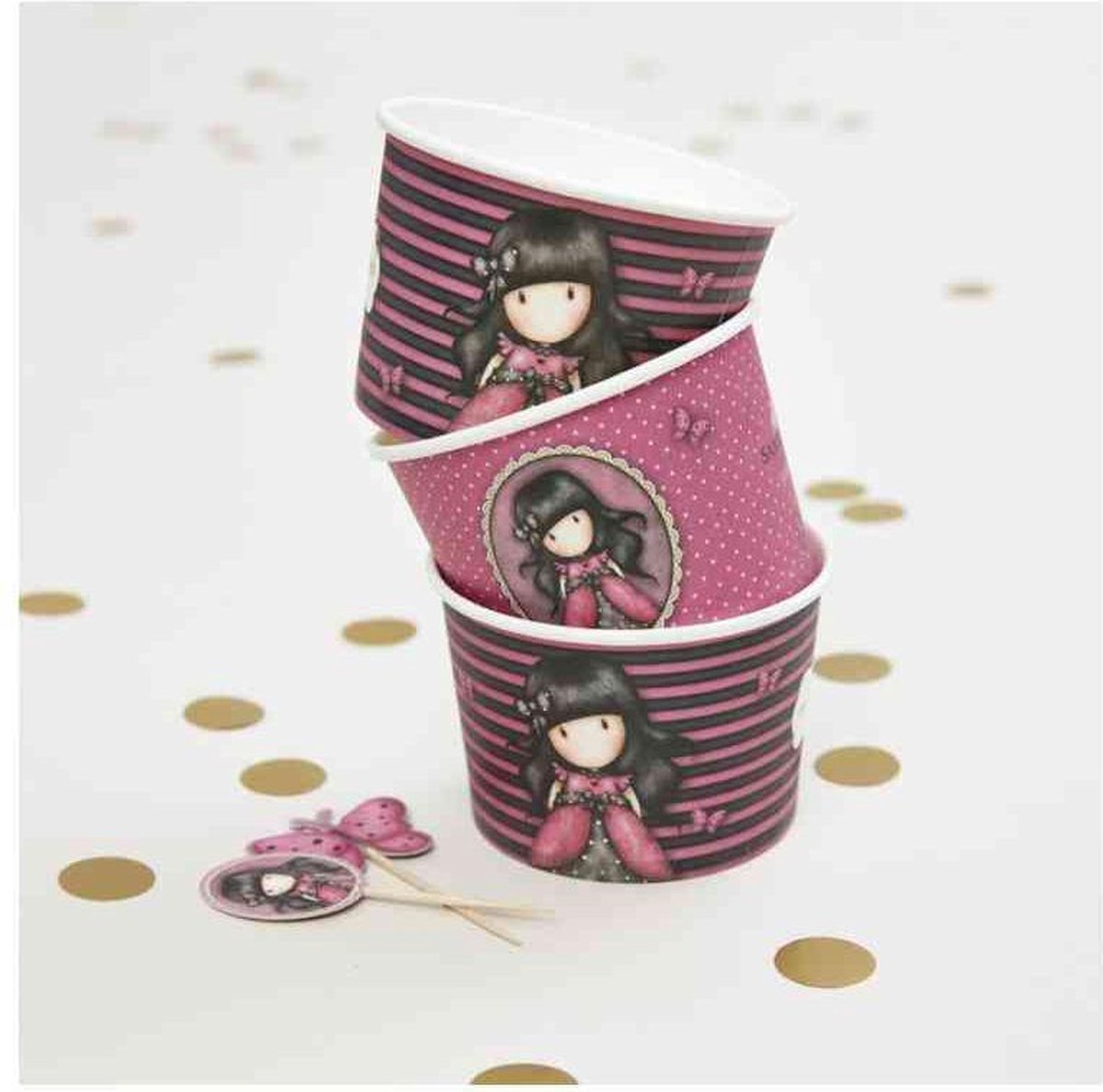   Feest Decoratie Santoro Gorjuss Ladybird Treat Tubs & Topper Roze