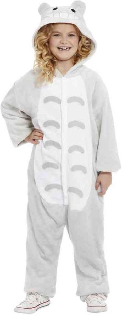   Kinder Kostuum -Kids tm 12 jaar- Cat Onesie Grijs