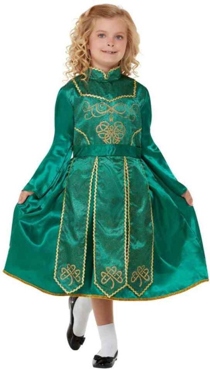  Kinder Kostuum -Kids tm 12 jaar- Deluxe Irish Dancer Groen