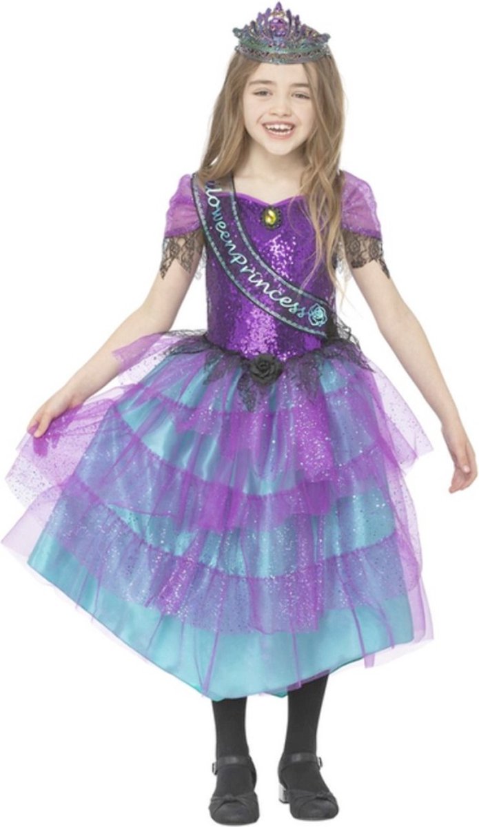   Kinder Kostuum -Kids tm 12 jaar- Deluxe Miss Halloween Prom Paars