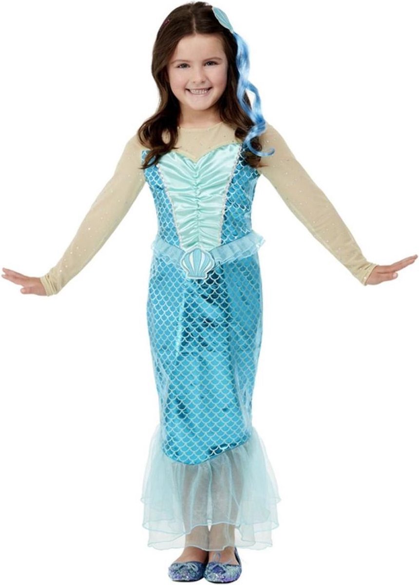   Kinder Kostuum -Kids tm 12 jaar- Mermaid Blauw
