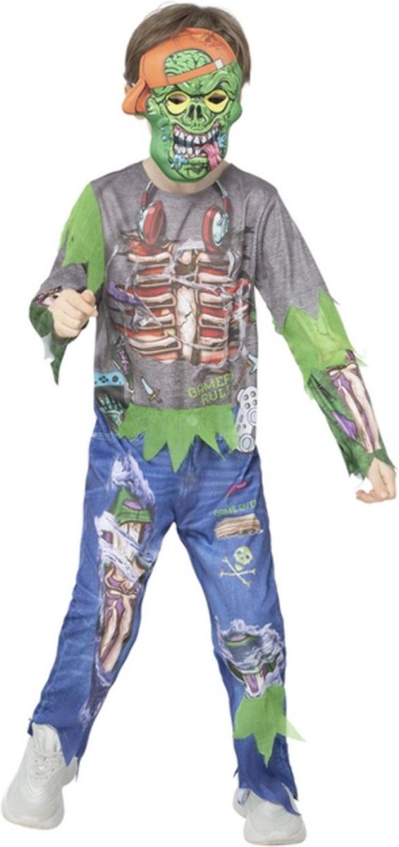  Kinder Kostuum -Kids tm 12 jaar- Zombie Gamer Multicolours