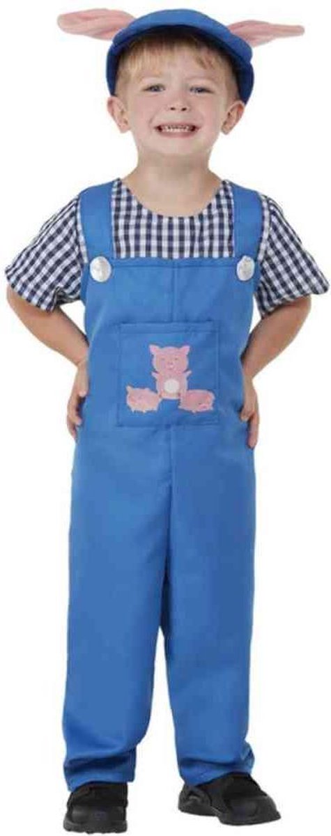   Kinder Kostuum -Kids tm 4 jaar- Toddler Country Piggy Blauw