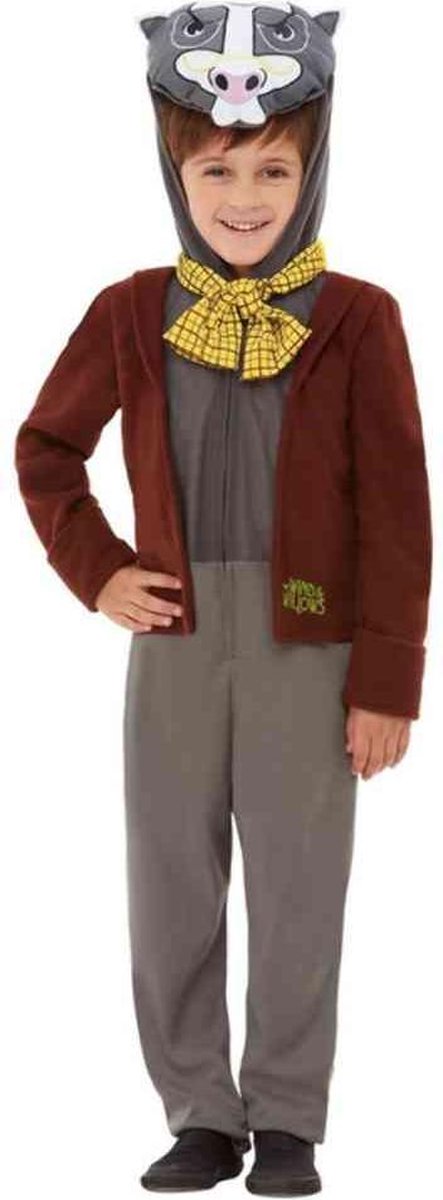   Kinder Kostuum -Kids tm 4 jaar- Wind In The Willows Badger Deluxe Bruin