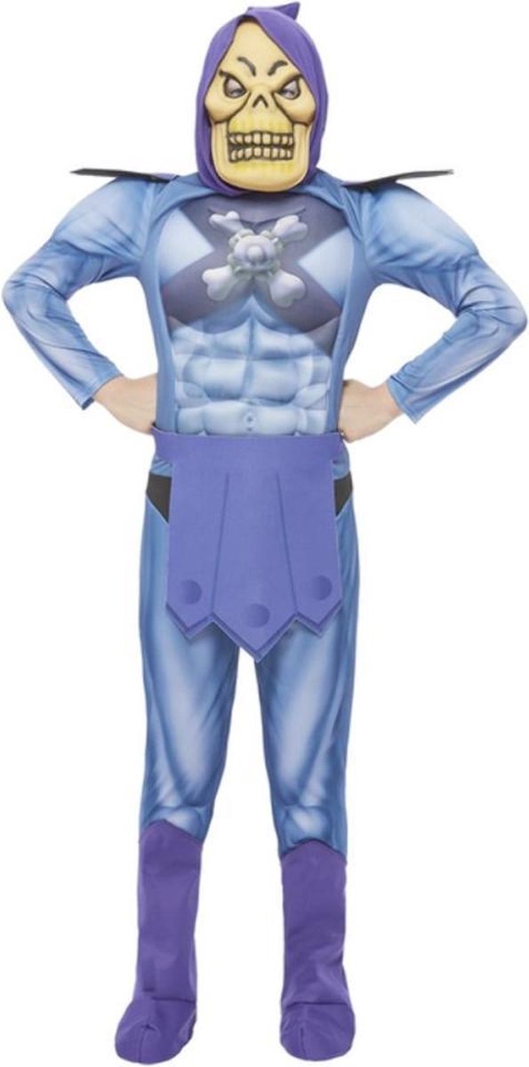   Kinder Kostuum -Kids tm 9 jaar- Kids He-Man Skeletor Blauw