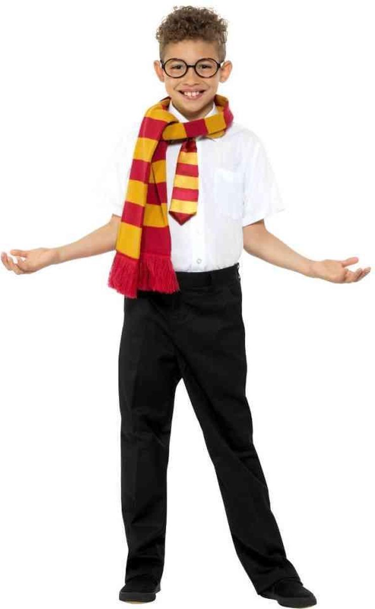   Kostuum Accessoire Set Kids Schoolboy Goudkleurig/Rood