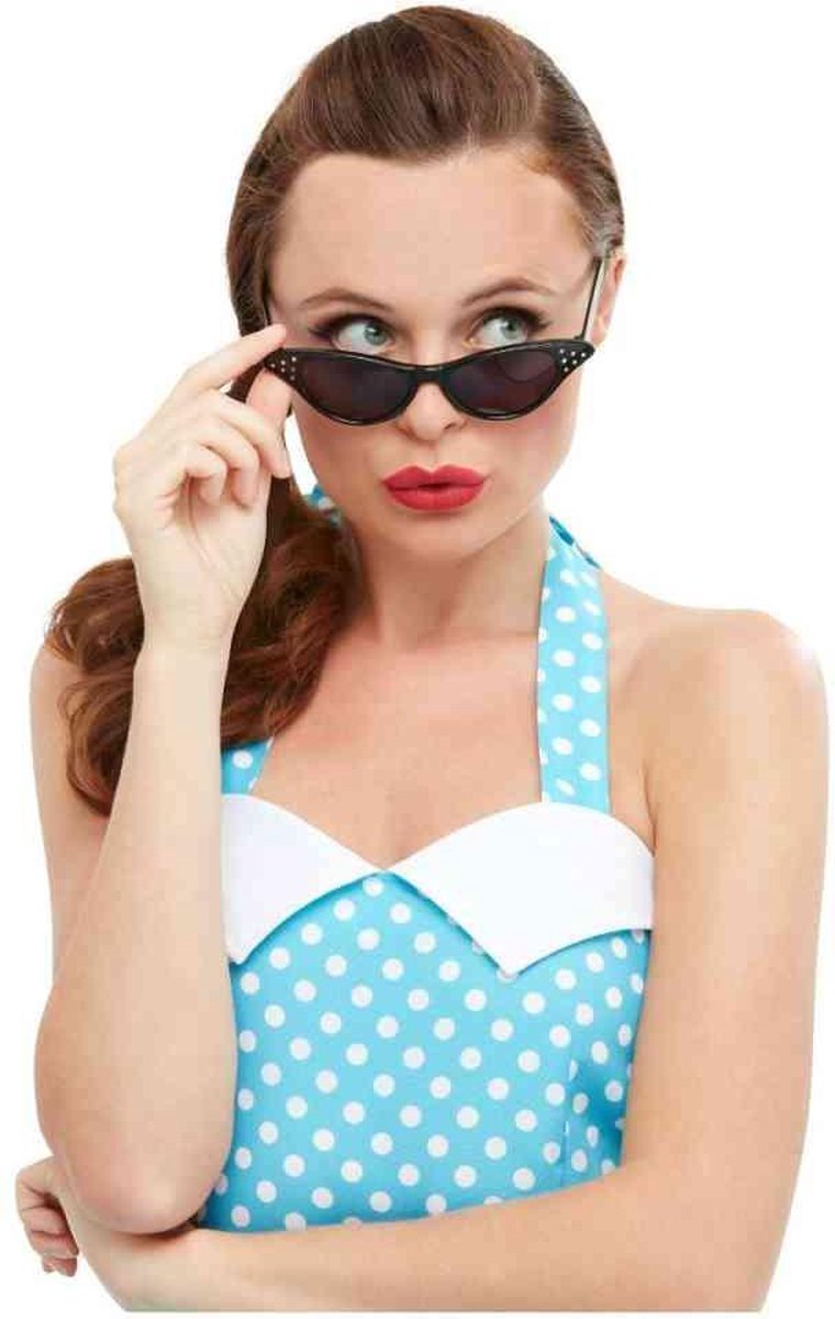   Kostuum Bril Flyaway Style Rock & Roll Zwart