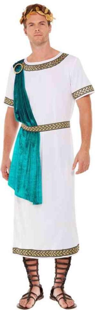   Kostuum -L- Deluxe Roman Empire Emperor Toga Wit