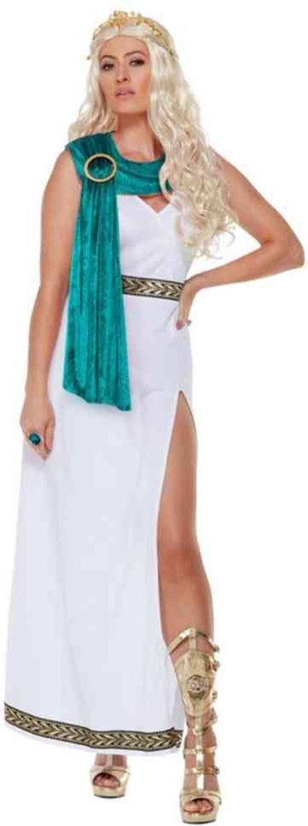   Kostuum -M- Deluxe Roman Empire Queen Toga Wit
