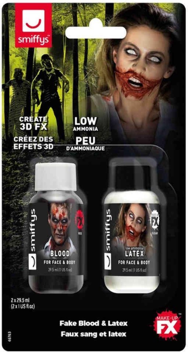   Kostuum Makeup Kit Fake Blood & Latex Rood/Wit