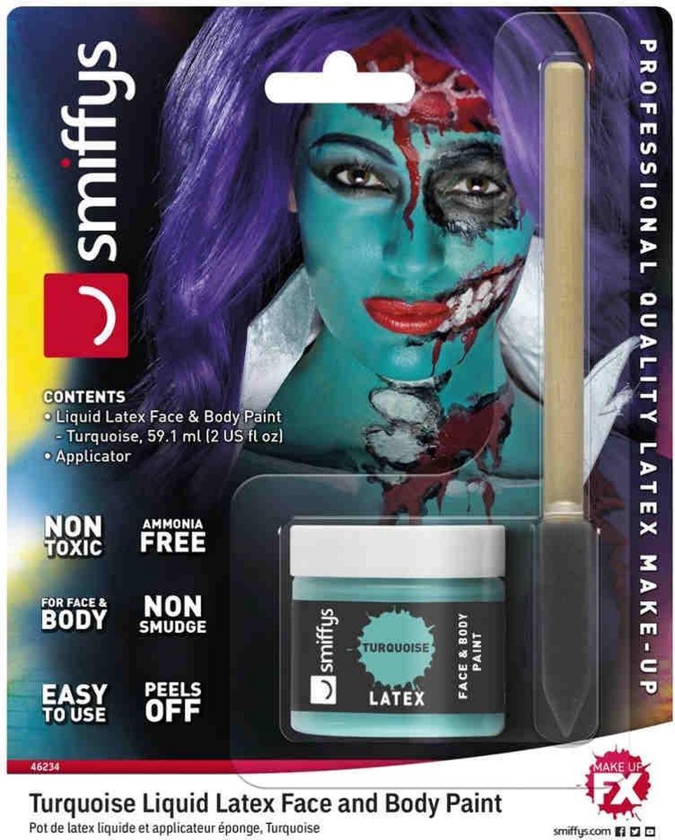   Kostuum Makeup Kit Liquid Latex Turquoise
