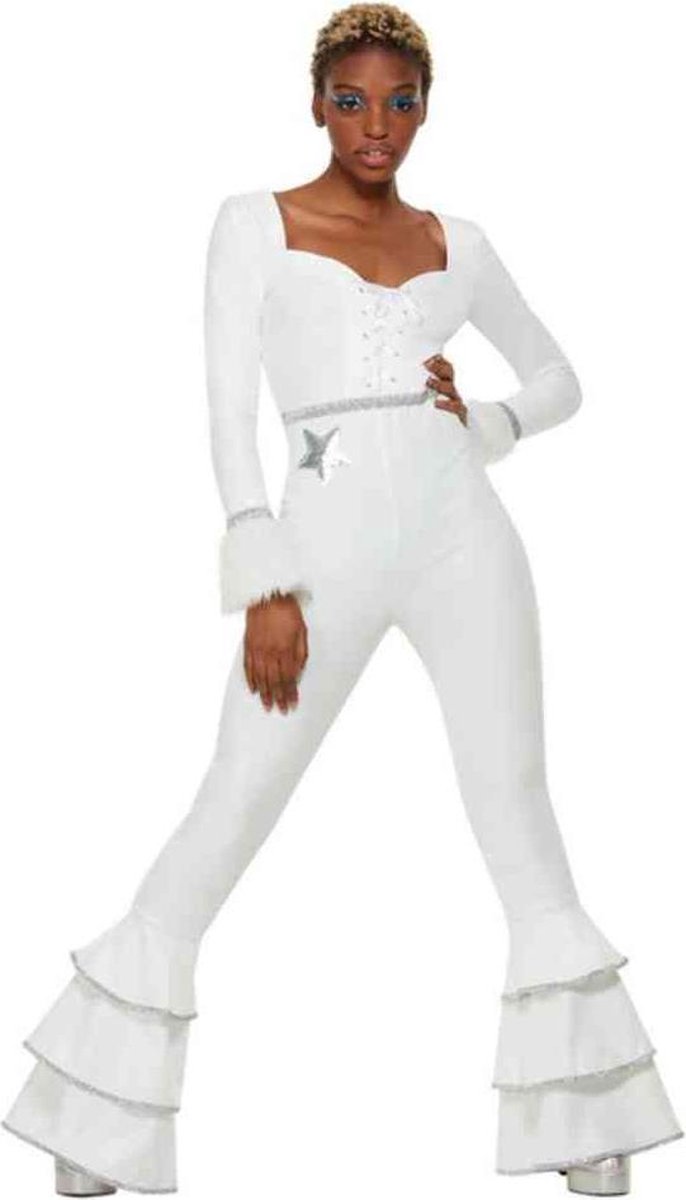   Kostuum -XS- 70s Deluxe Glam Wit