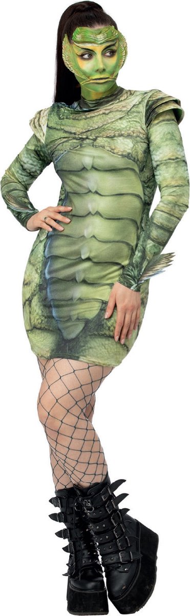   Kostuum jurk -S- Universal Monsters Creature From The Black Lagoon Groen
