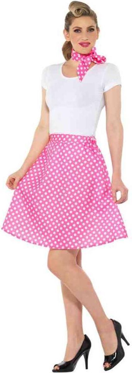   Kostuum rok -M/L- 50s Polka Dot Roze