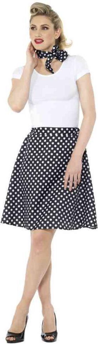   Kostuum rok -M/L- 50s Polka Dot Zwart