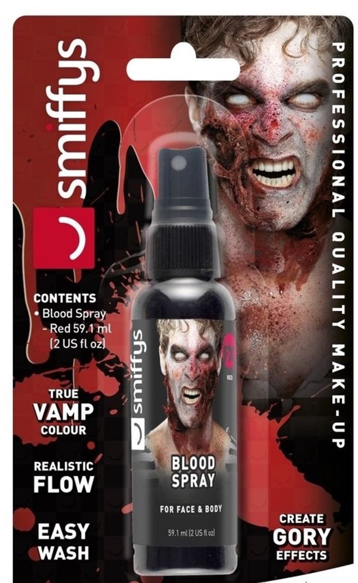   Kunstbloed spray - Set van 2x stuks - 59 ml - makkelijk afwasbaar - nepbloed - Halloween/horror