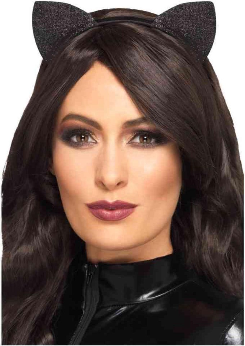   Oren haarband Glitter Vinyl Cat Zwart