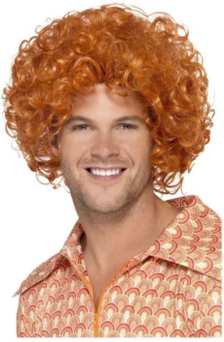   Pruik Curly Afro Oranje