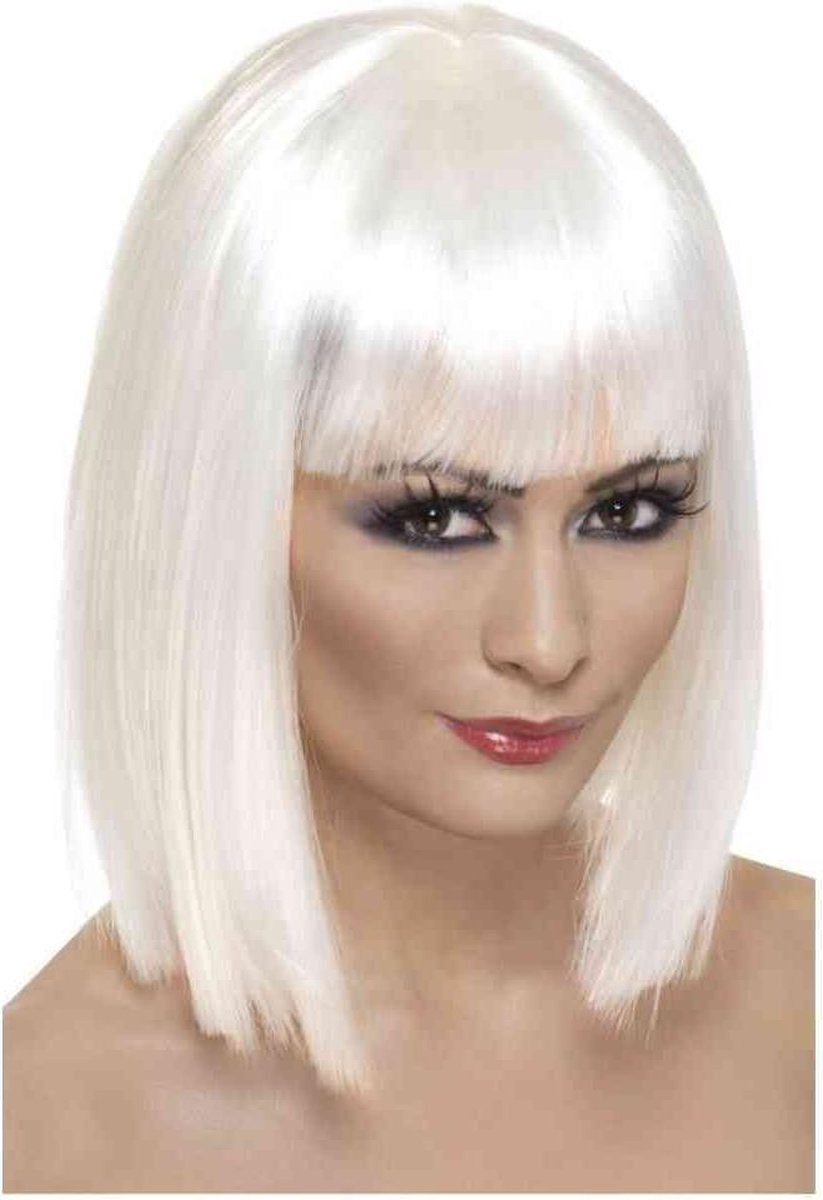   Pruik Glam Wit