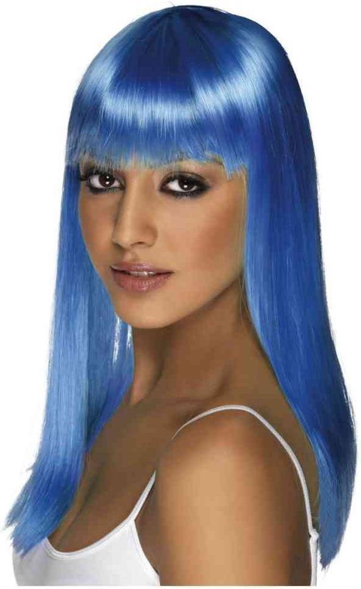   Pruik Glamourama Neon Blauw