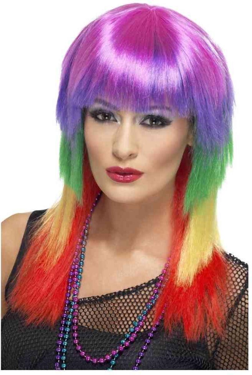 Smiffys Pruik Rainbow Rocker Regenboog