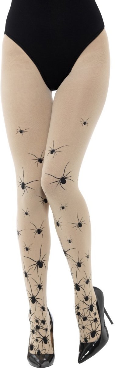 Spinnenpanty - Huidskleurige panty met spinnen - Halloween kosusen