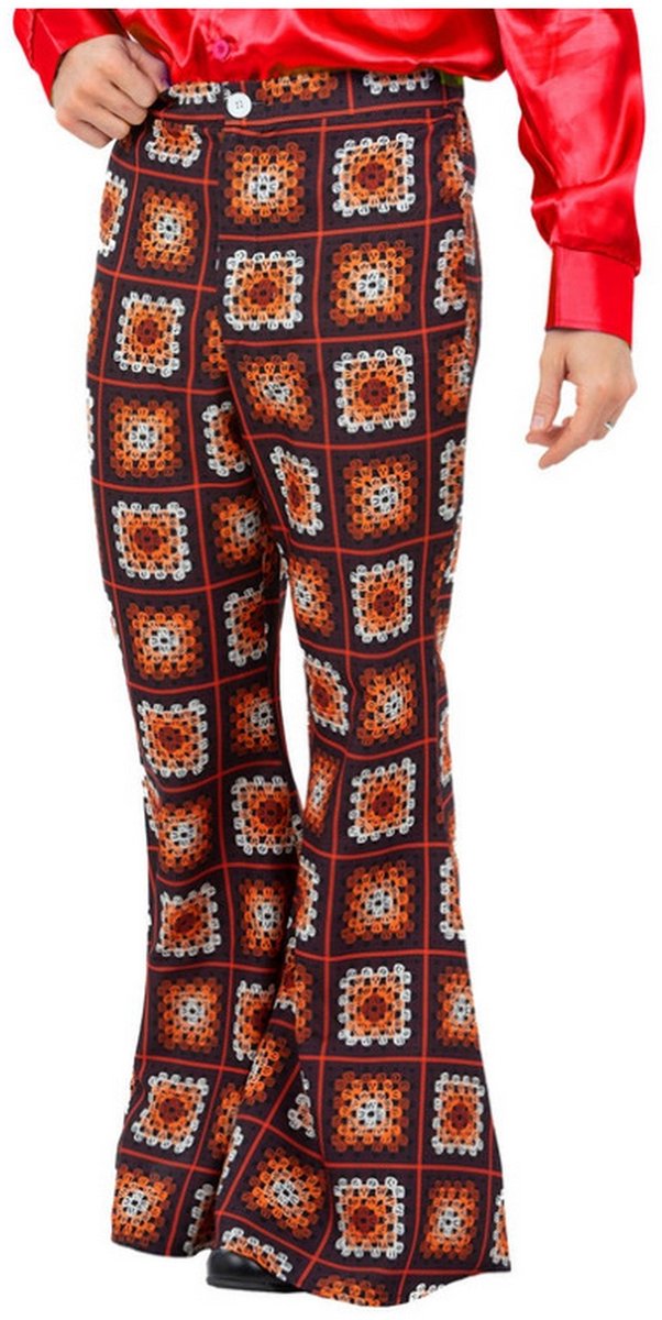 Vintage 60s Gehaakt Patroon Broek Man