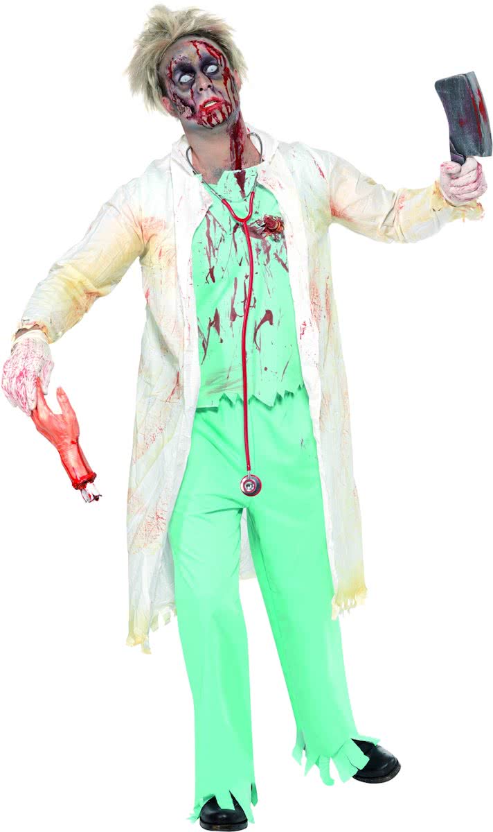 Zombie dokters kostuum voor heren Halloweenkleding maat M