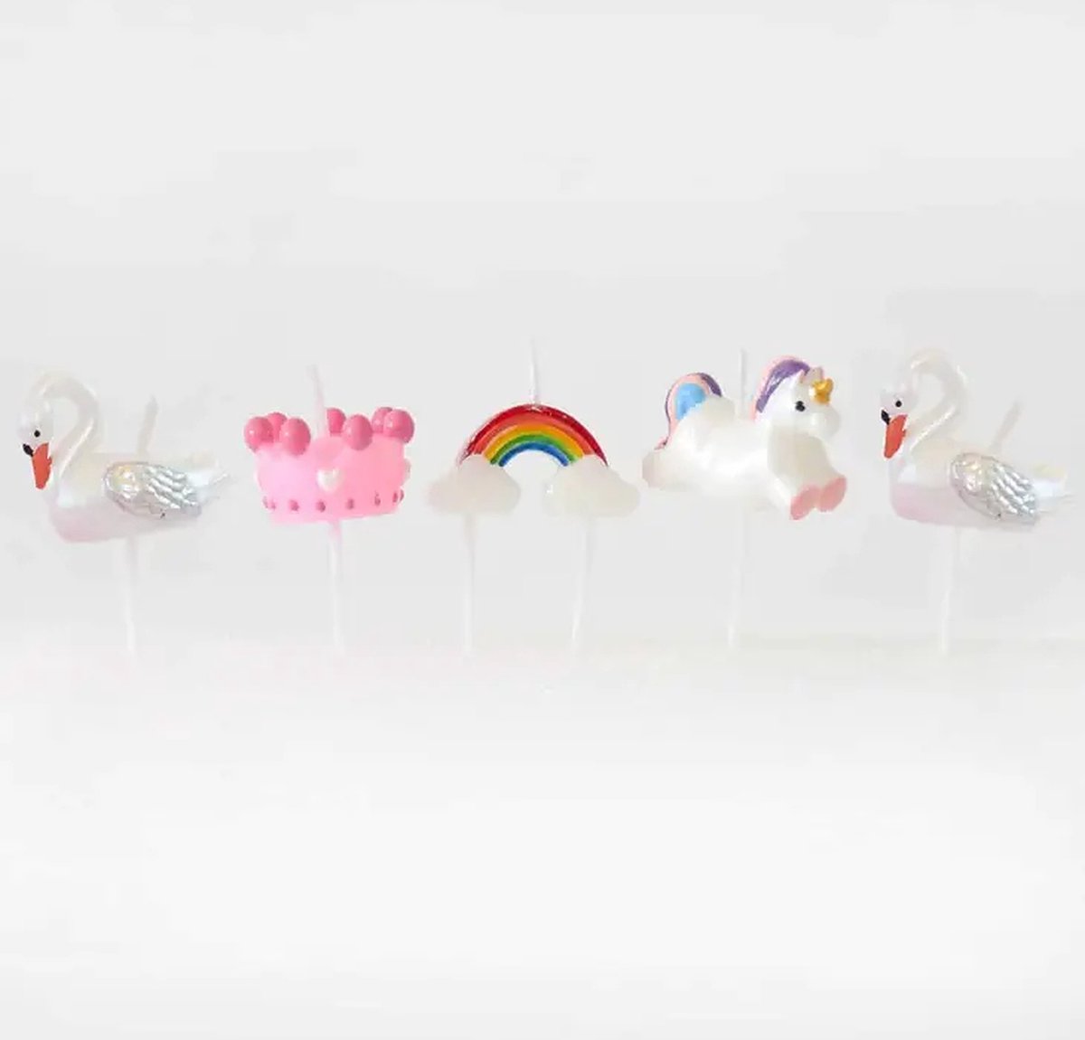 Fairytale Cake Candles - Sprookjes Taart Kaarsjes - Verjaardag - 5 stuks - 4 cm - 3D - Taartkaarsen - Decoratie - Cupcake Cake Kinderfeestje