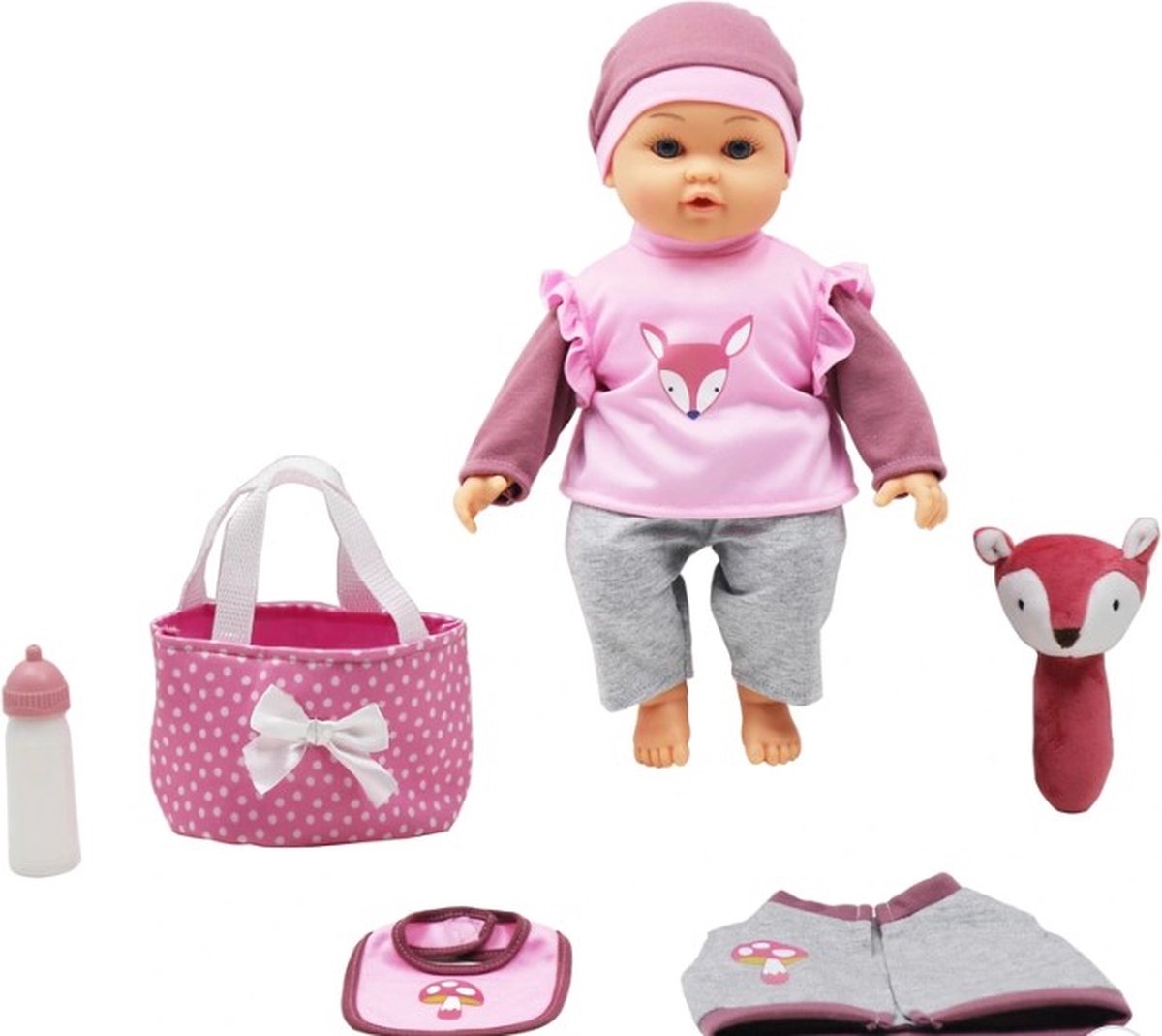 Pop met Knuffel en Accessoires 36 cm Assorti