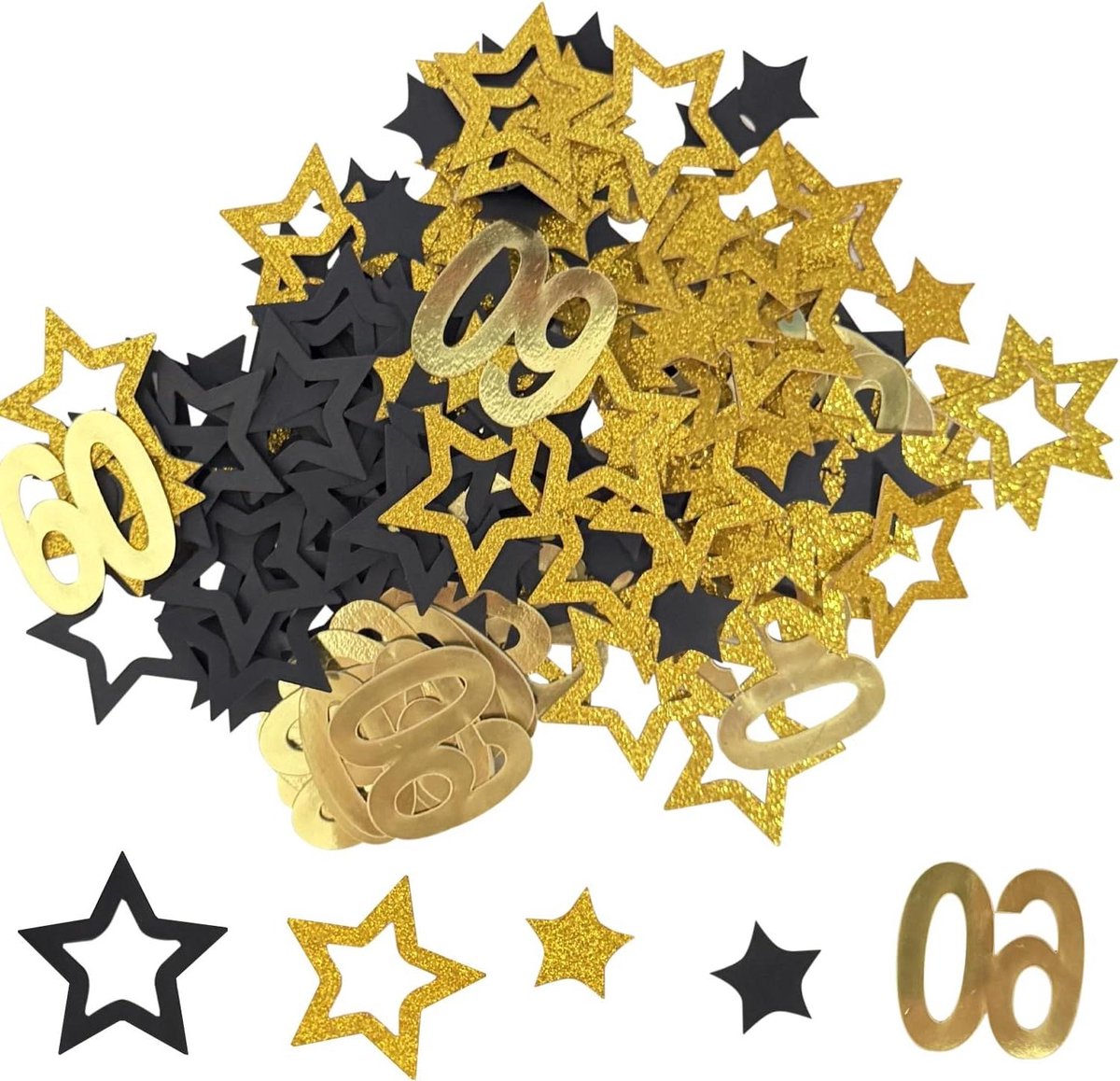 Feestbenodigdheden voor 60e verjaardag - 200 stuks glanzende confetti - tafeldecoratie
