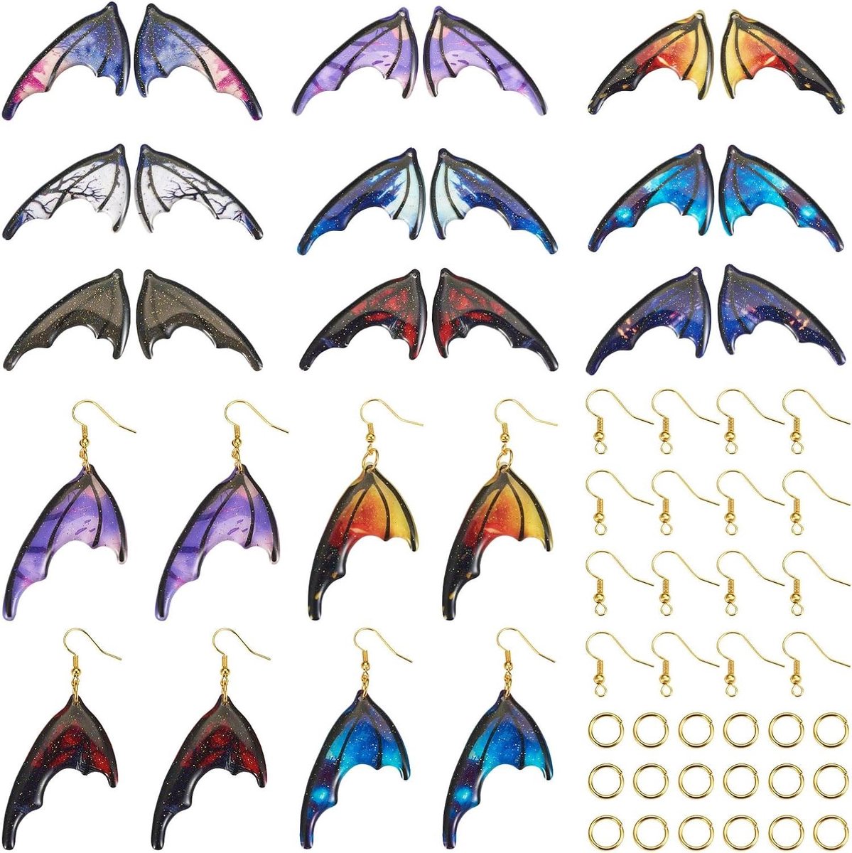 Smoakez - 18 stuks Vlinder Vleugel Hangers Transparant Hars Insect Draakvlieg Charms met Gouden Folie voor Zelfgemaakte Oorbellen Sieraden - DIY Creatie profiteer van Bol.com.