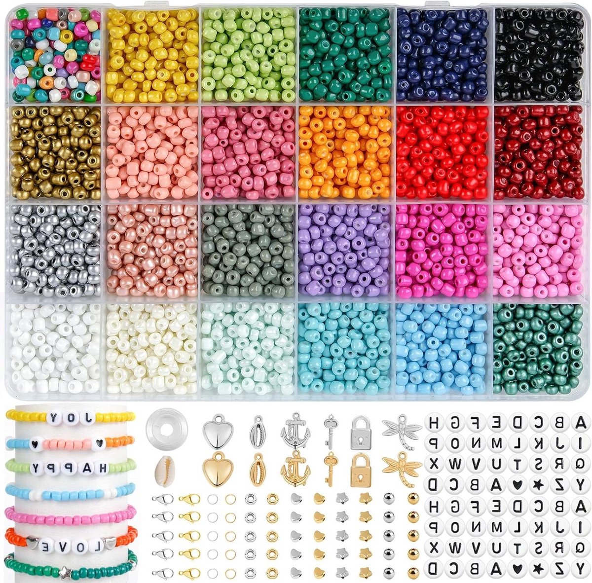 Smoakez - 4 mm kralen voor het maken van armbanden in diverse kleuren