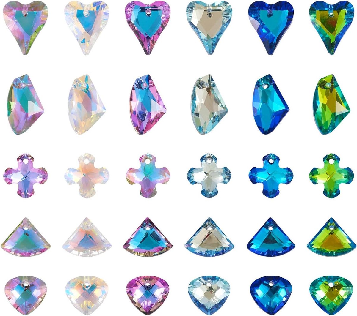 Smoakez - Faceted Crystal Glass Hangers voor DIY Sieraden maken - Glazen Bedels - Keychain Craft Benodigdheden