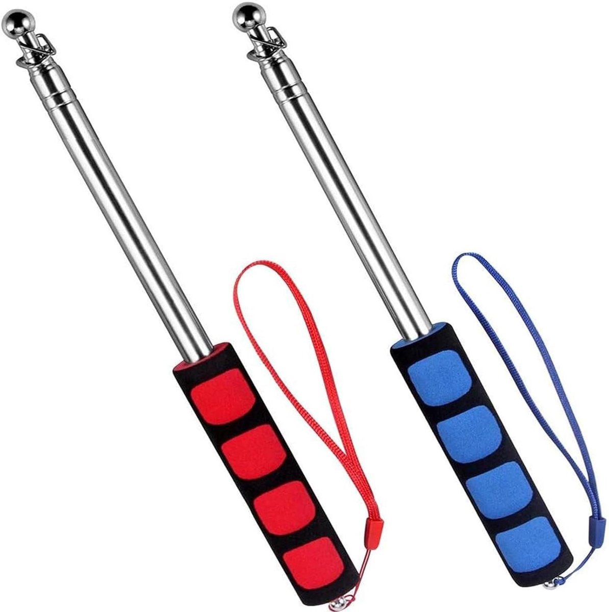 Smoakez - Telescopische vlaggenmast 2 stuks voor reisgids - draagbare en opvouwbare vlaggenmast
