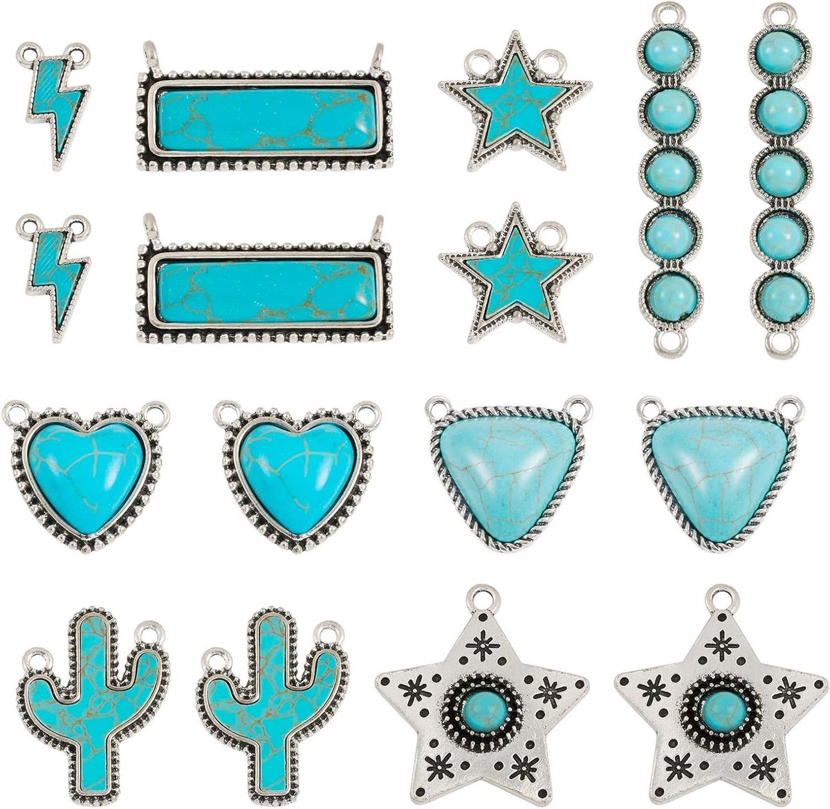   - Turquoise Tibetaanse stijl retro filigraan hangers voor Boheemse sieraden - edelsteen