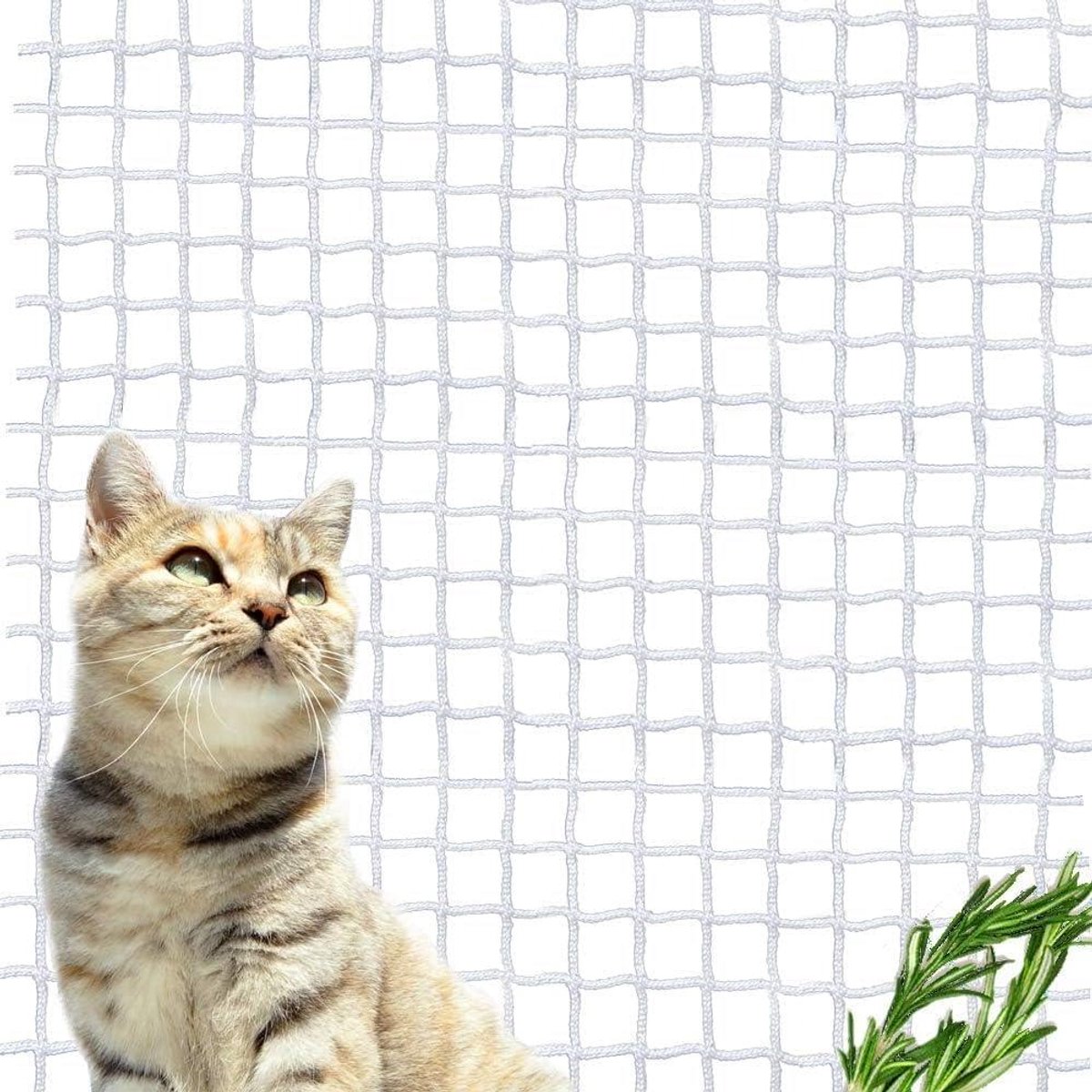 Smoakez - Universeel beschermnet voor balkons en tuin - 2 x 3m - Wit nylon - Veiligheidsnet voor terrassen, trappen, deuren en ramen