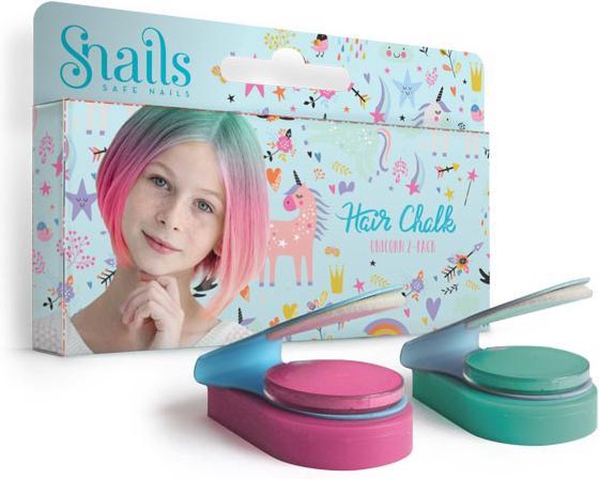 Snails Unicorn Haarkrijt Set van 2 - Meisjes - Haar -Roos en Groen