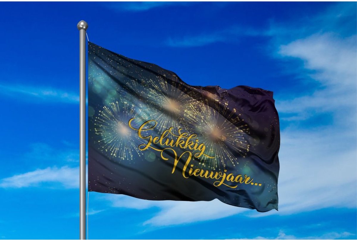 Gelukkig Nieuwjaar Vlag 100x150cm