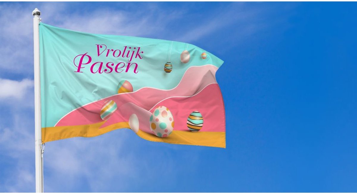 Vrolijk Pasen Vlag -2 100x150cm